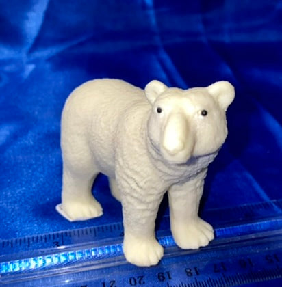 Polar Bear Figurine/Statue made of Tagua Fruit (AKA Palm FruitIvory)