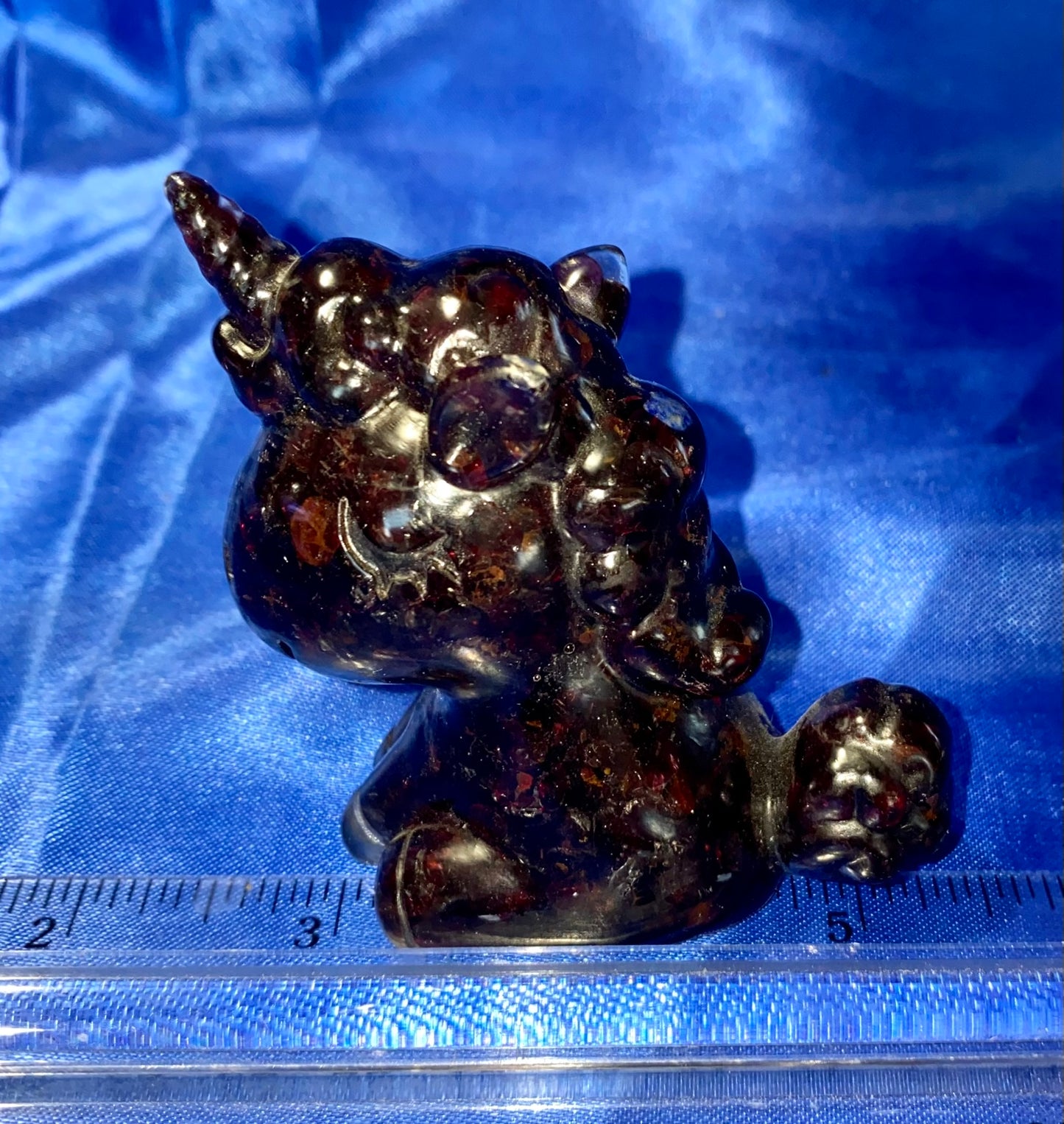 Unicorn Resin Figurine - gemstone filled