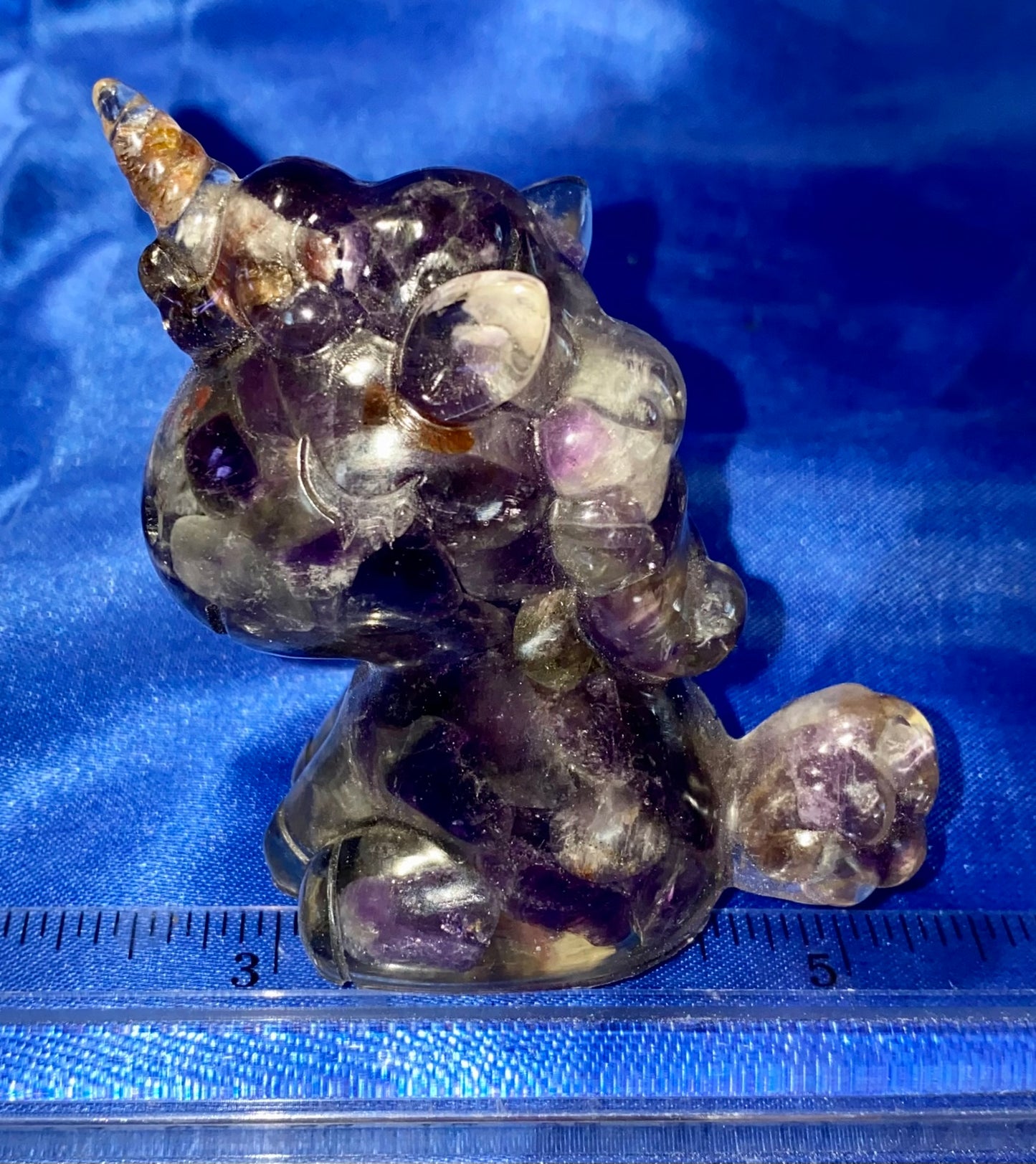 Unicorn Resin Figurine - gemstone filled