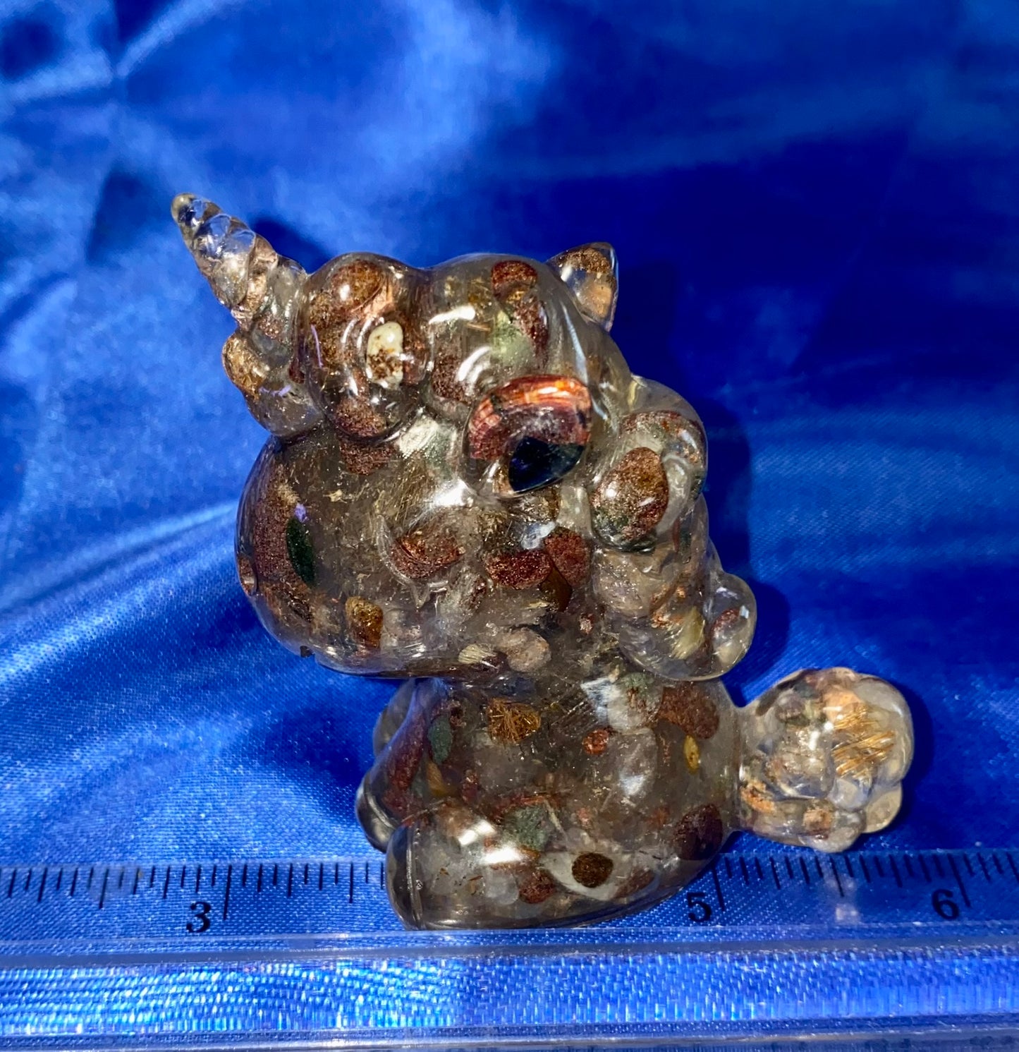 Unicorn Resin Figurine - gemstone filled