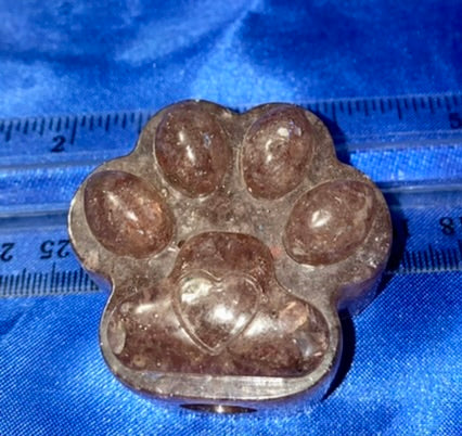 Dog or Cat Paw Resin Figurine - gemstone filled