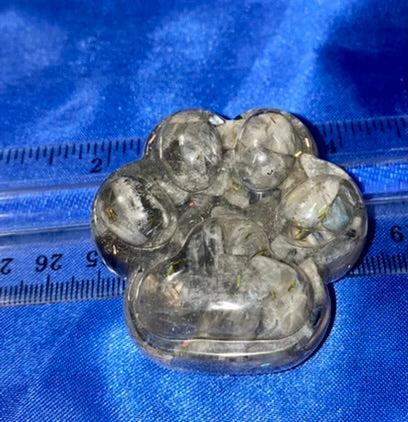 Dog or Cat Paw Resin Figurine - gemstone filled