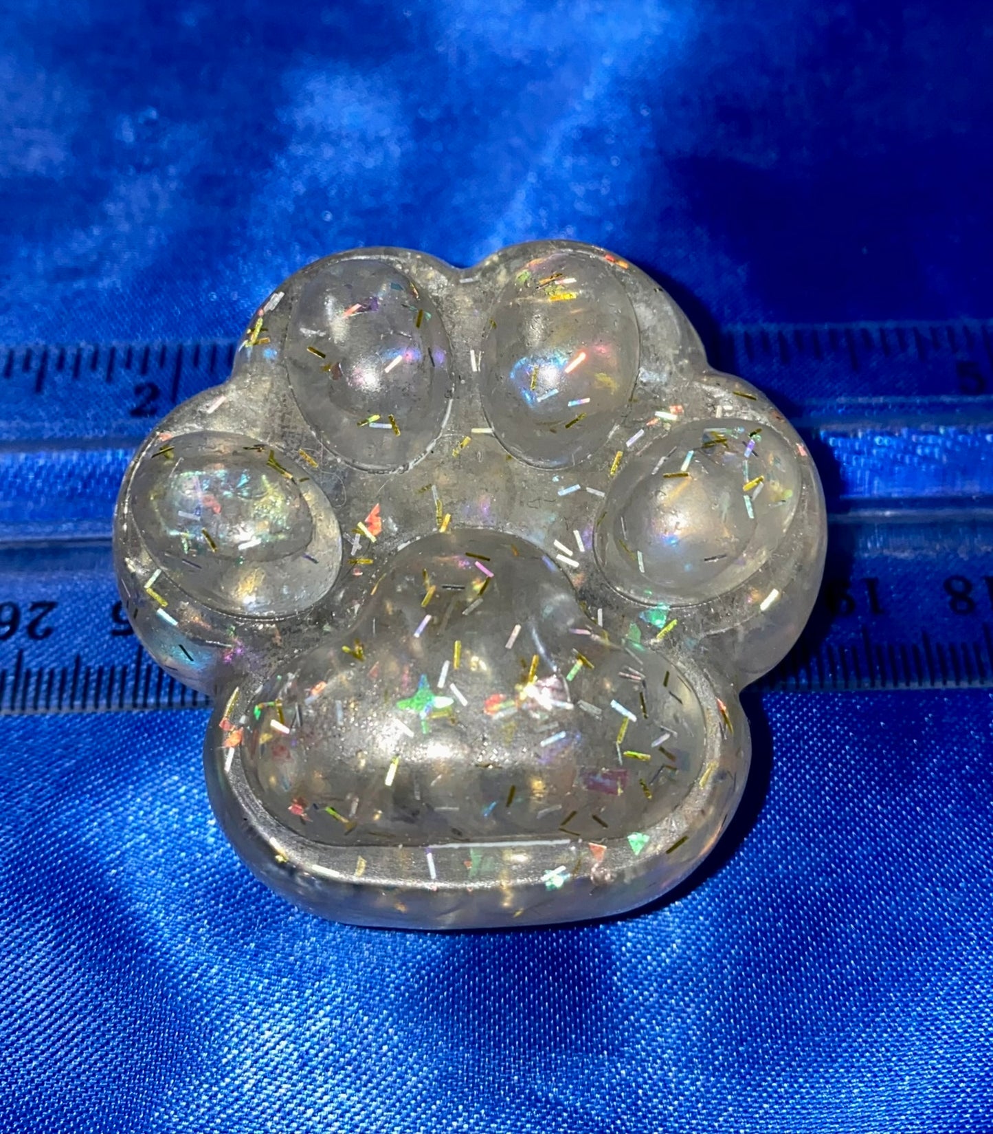 Dog or Cat Paw Resin Figurine - gemstone filled