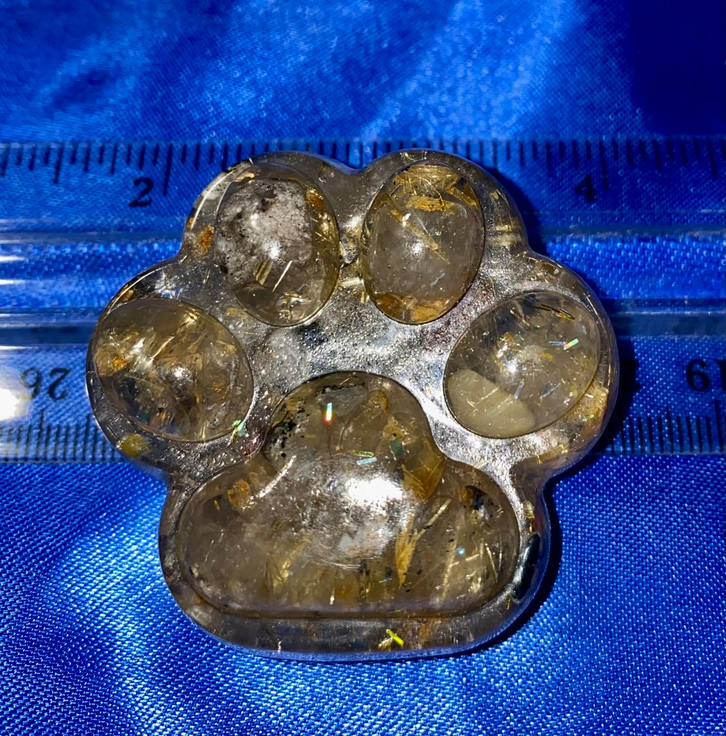 Dog or Cat Paw Resin Figurine - gemstone filled