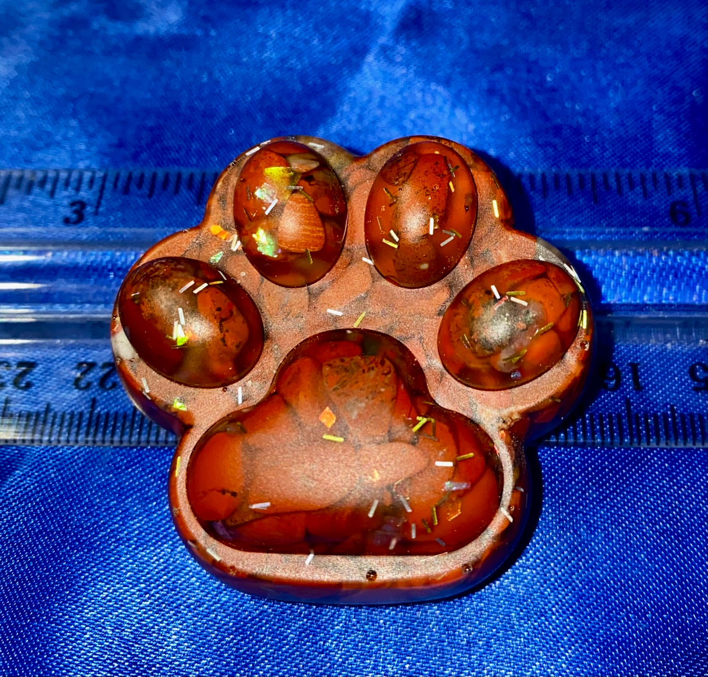 Dog or Cat Paw Resin Figurine - gemstone filled