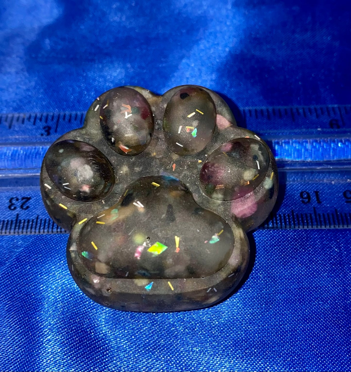 Dog or Cat Paw Resin Figurine - gemstone filled