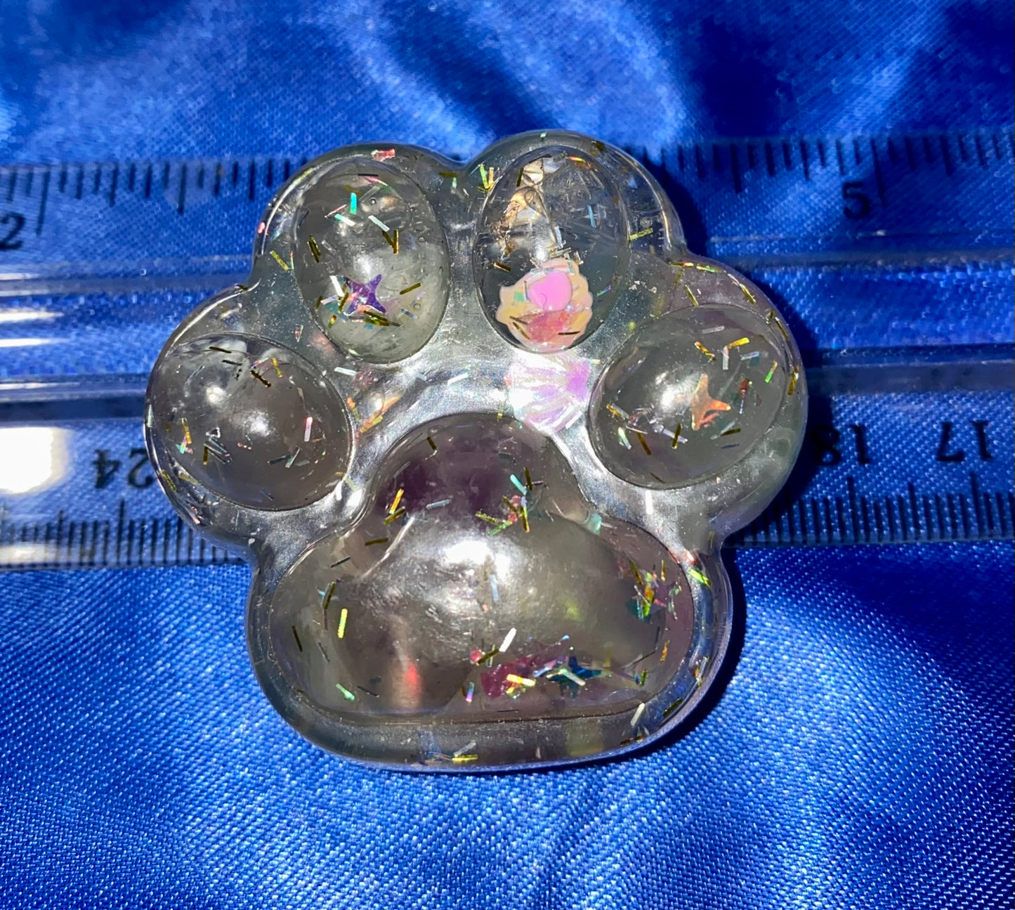 Dog or Cat Paw Resin Figurine - gemstone filled