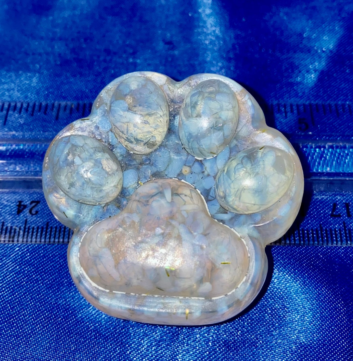 Dog or Cat Paw Resin Figurine - gemstone filled