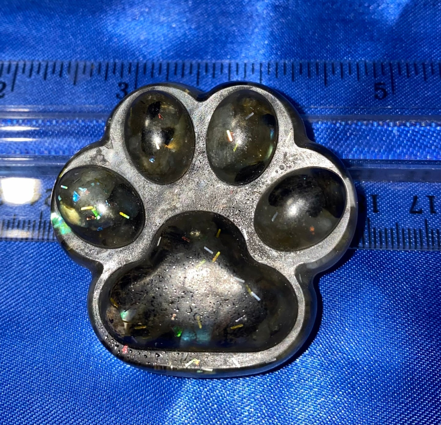 Dog or Cat Paw Resin Figurine - gemstone filled