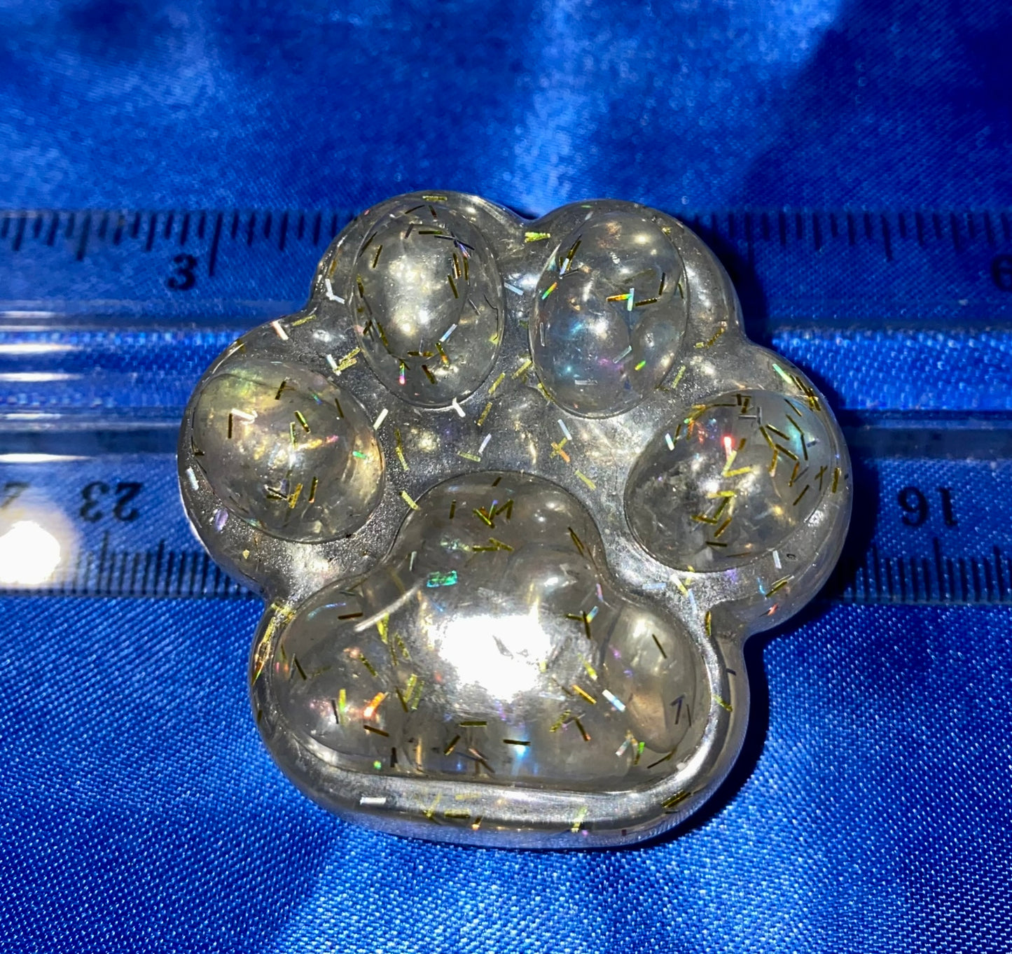 Dog or Cat Paw Resin Figurine - gemstone filled