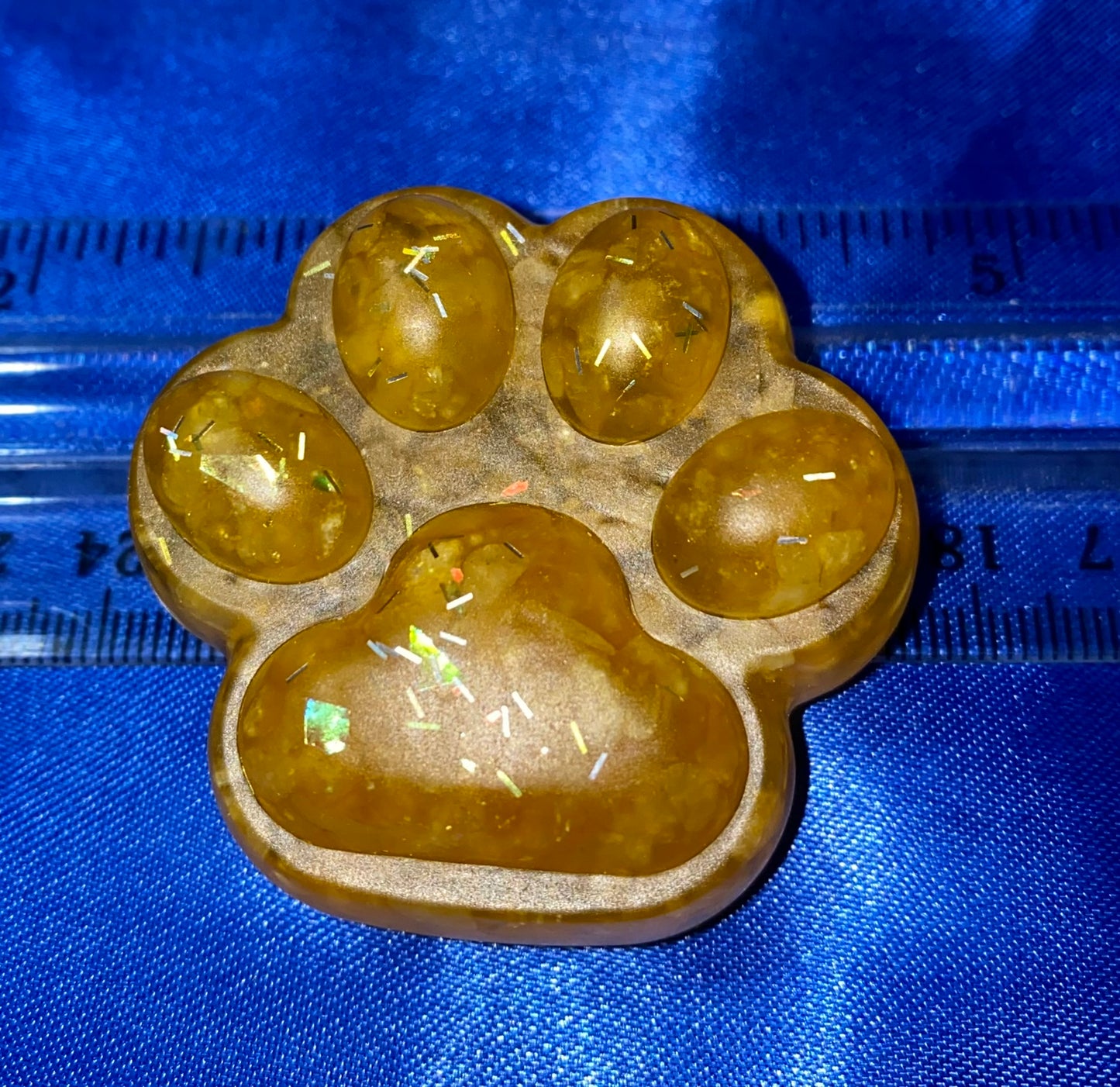 Dog or Cat Paw Resin Figurine - gemstone filled