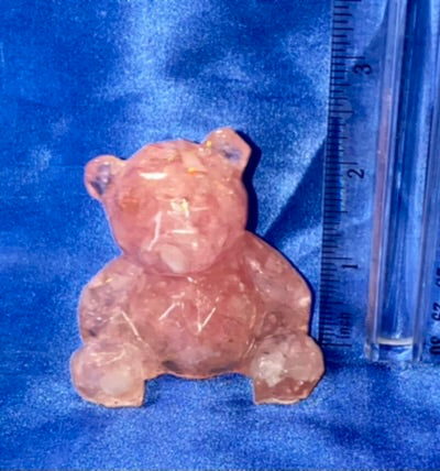 Teddy Bear Resin Figurine - gemstone filled