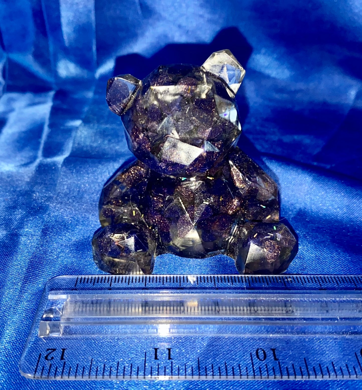 Teddy Bear Resin Figurine - gemstone filled