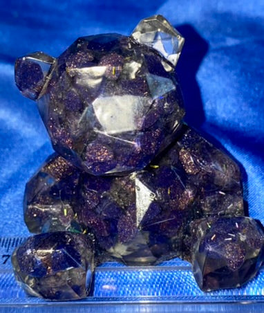 Teddy Bear Resin Figurine - gemstone filled