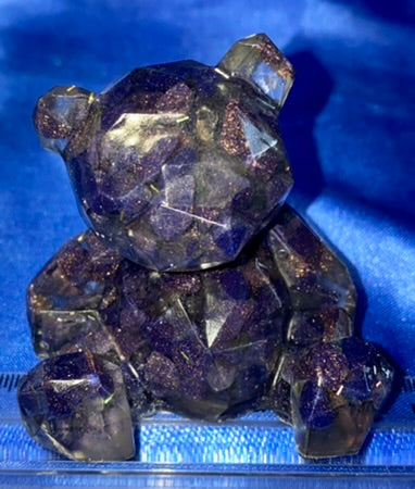 Teddy Bear Resin Figurine - gemstone filled