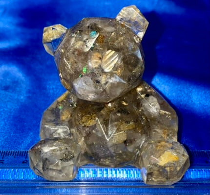 Teddy Bear Resin Figurine - gemstone filled