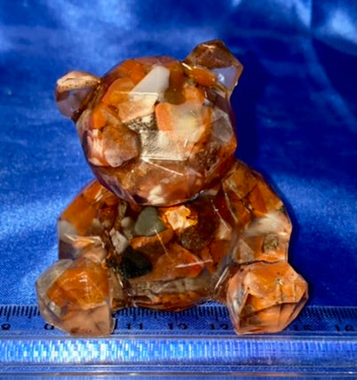 Teddy Bear Resin Figurine - gemstone filled