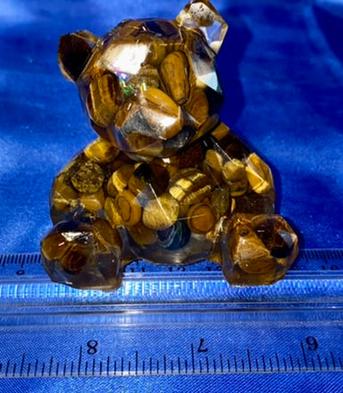 Teddy Bear Resin Figurine - gemstone filled