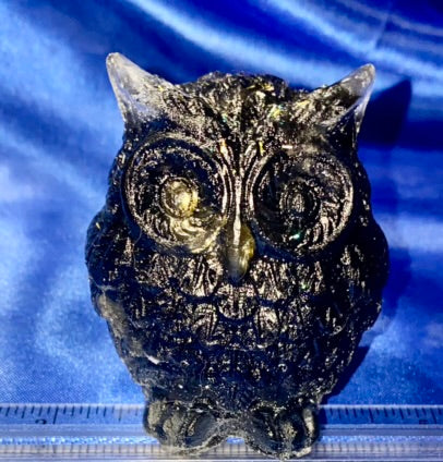 Owl Figurine - gemstone-filled Resin