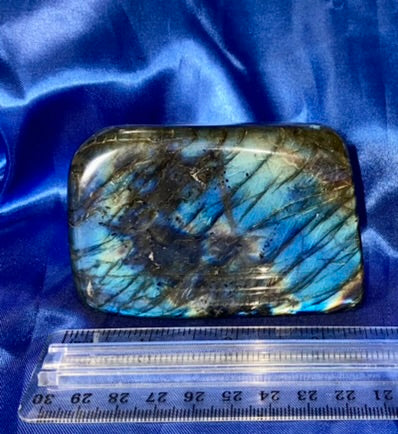 Labradorite Free Form 2 - polished blue gold flash stone sculpture