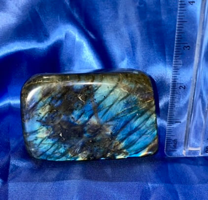 Labradorite Free Form 2 - polished blue gold flash stone sculpture