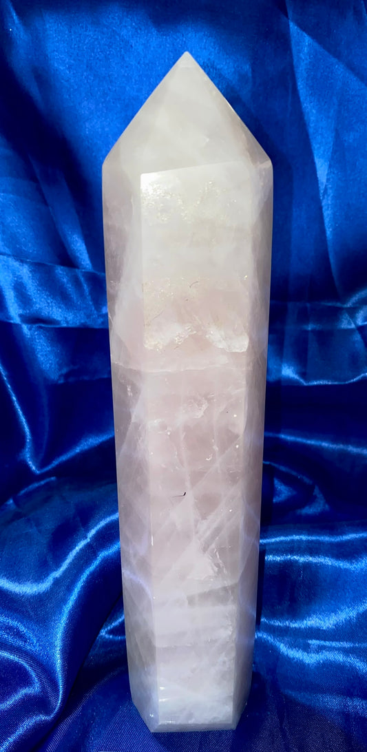 Pink Quartz Tower with Aura