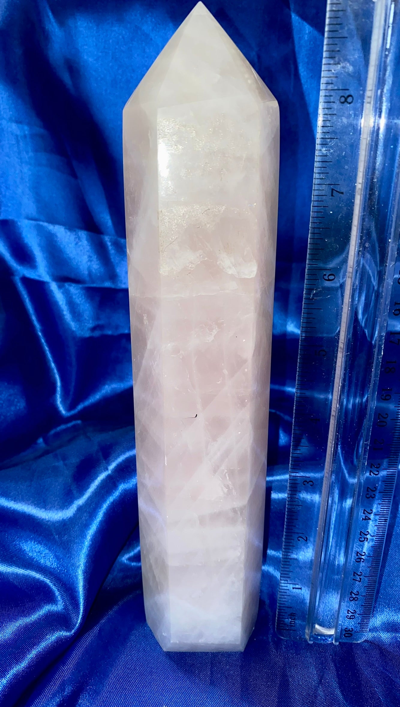 Pink Quartz Tower with Aura