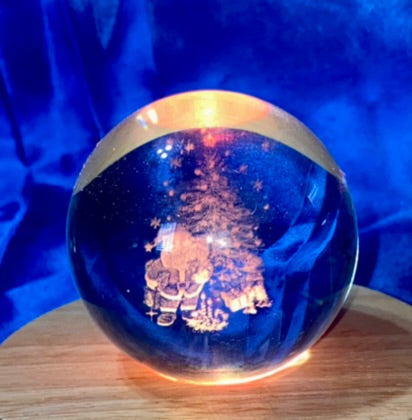 Carving Glass Christmas Sphere