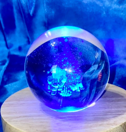 Carving Glass Christmas Sphere