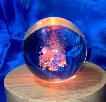 Carving Glass Christmas Sphere