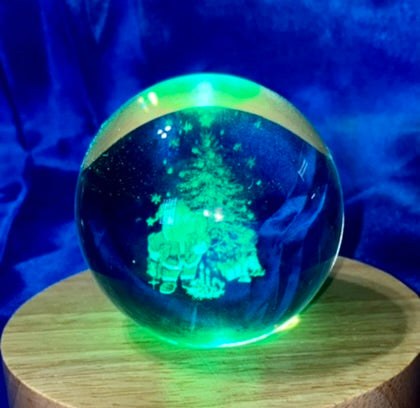 Carving Glass Christmas Sphere