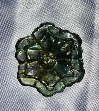 Labradorite Flower Carvings - polished blue gold flash stone sculpture
