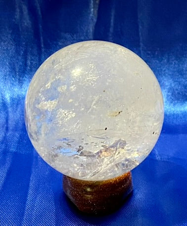 Clear Quartz Sphere s2,3 - polished clear white stone sculpture